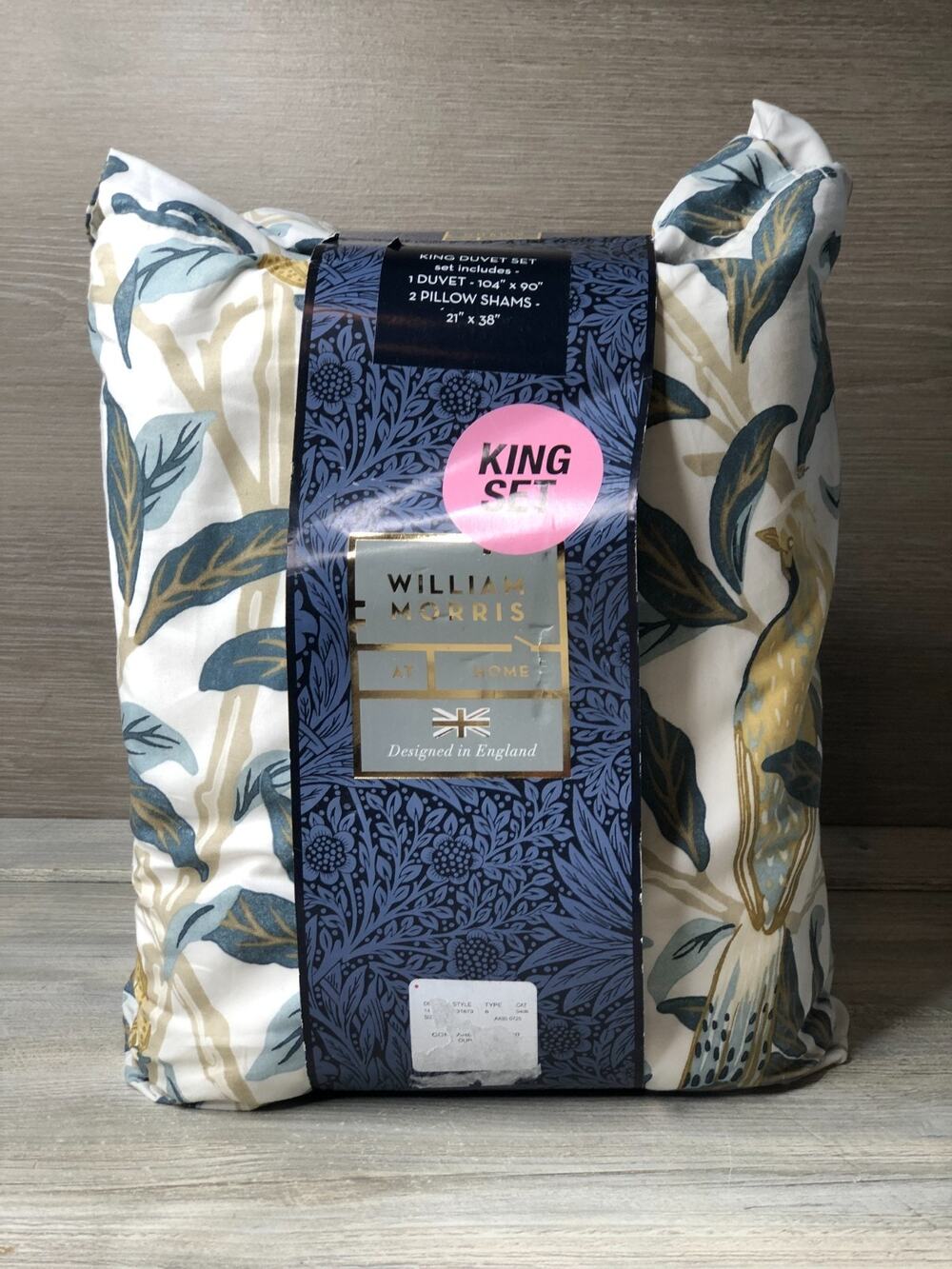 WILLIAM MORRIS KING DUVET BIRD AND POMEGRANATE Ochre Shams COTTAGE NEW!!!